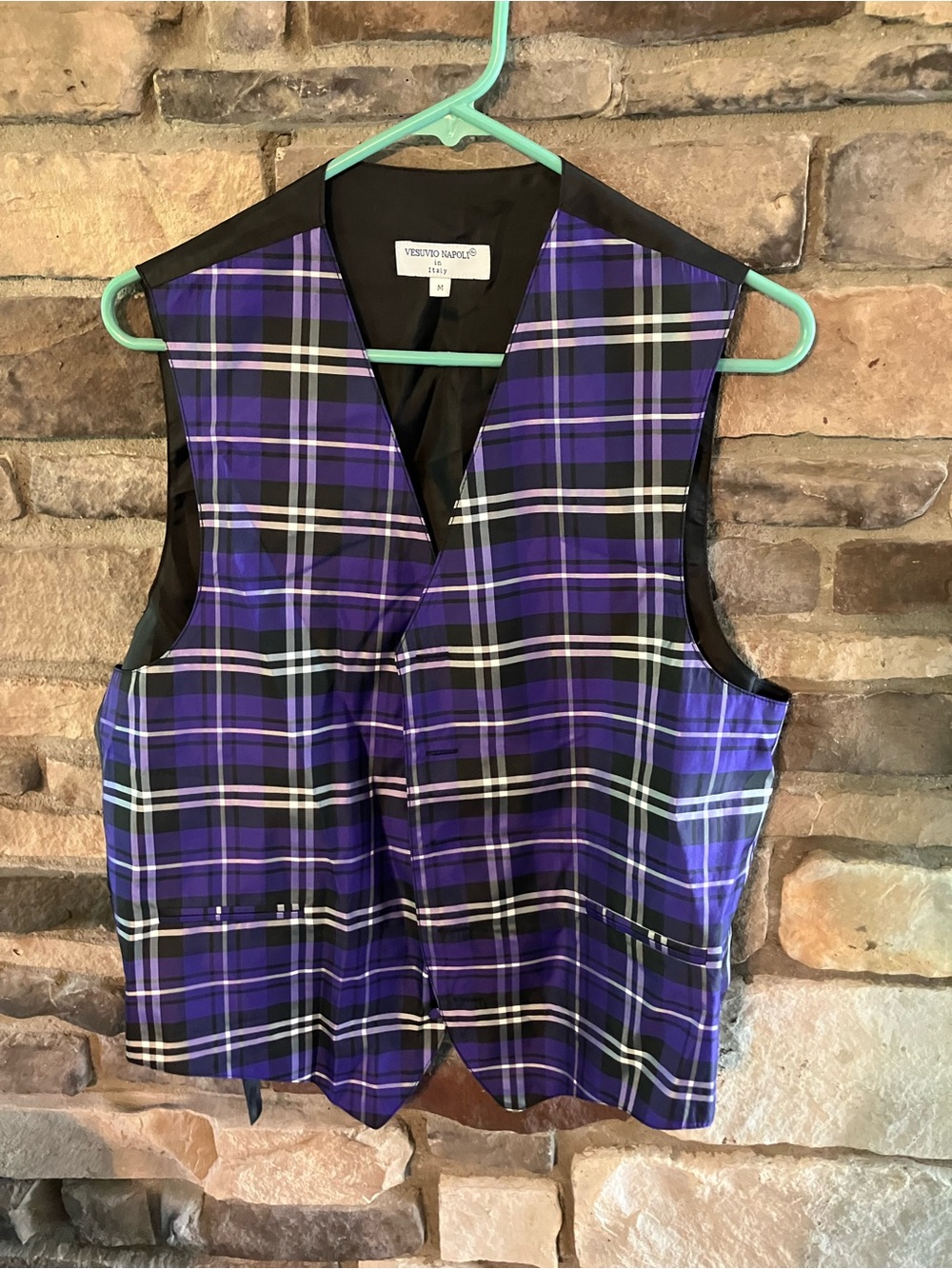 Vesuvio Napoli Purple Plaid Vest